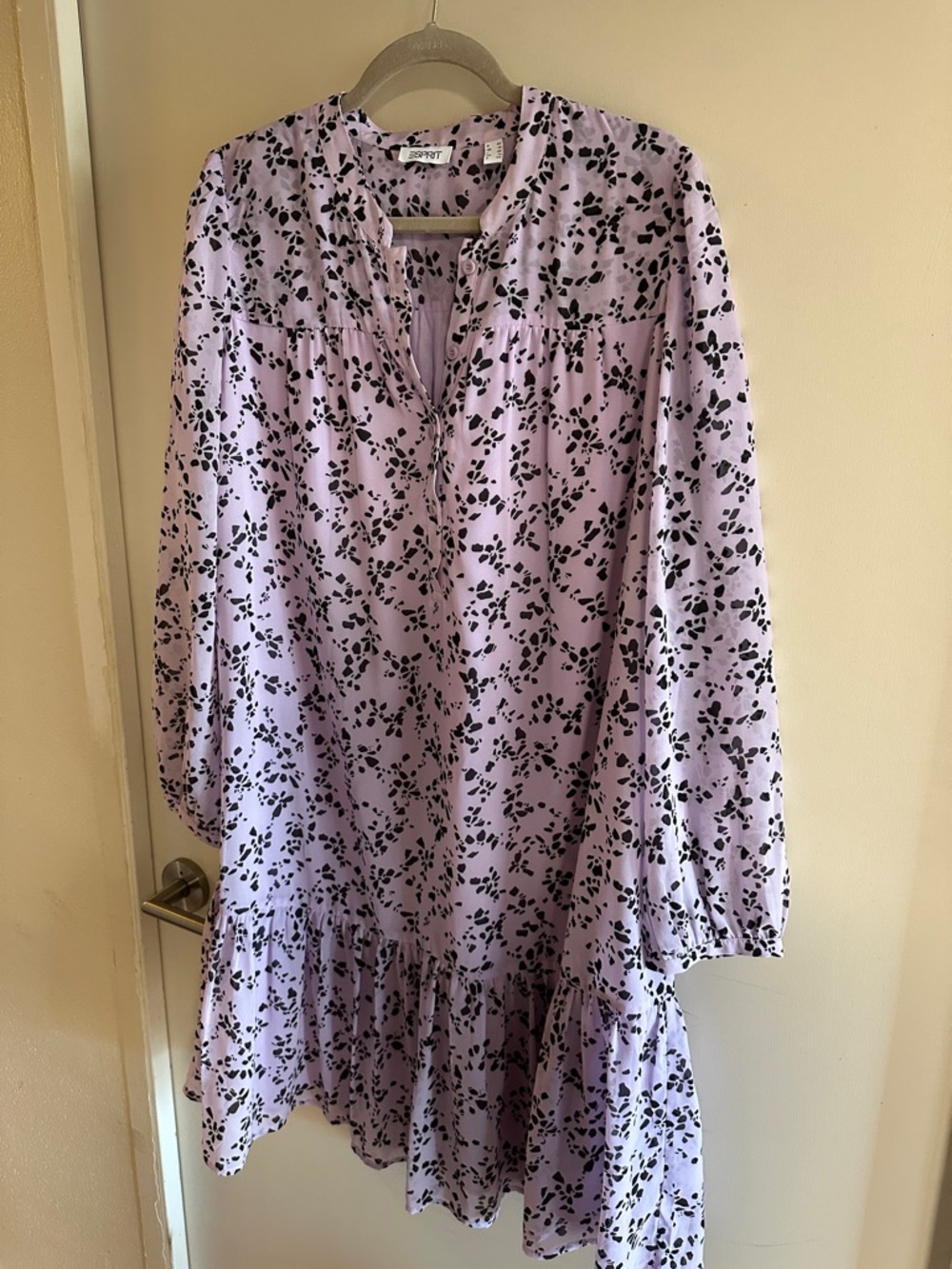 Esprit Lavender and Black Printed Blouse